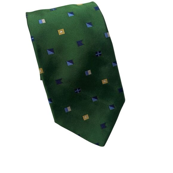 Brooks Brothers Makers Tie Men's Necktie Silk Nautical Signal Flags Green - Picture 2 of 7